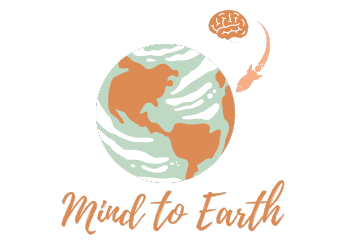 Logo featuring Earth with a rocket ship heading toward it from a brain